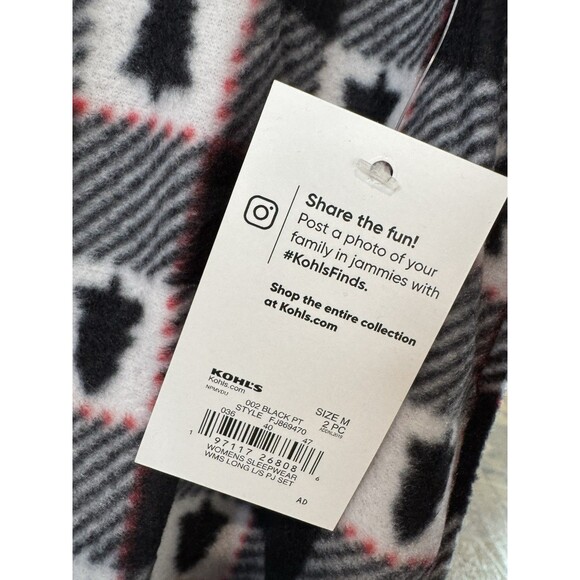 Jammies for your Families Womens Pajamas Set  Medium Plaid Trees Top Jogger NWT - Picture 8 of 11